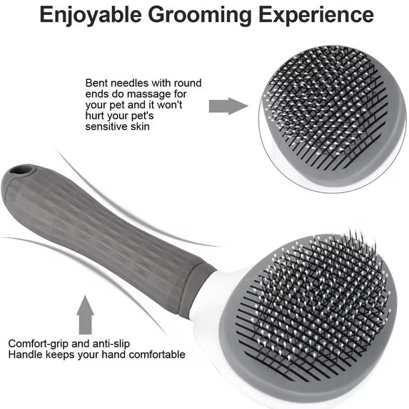 Dog Cat Pet Grooming Brush, Self Cleaning Shedding Brush